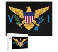 Flag of U.S. Virgin Islands Wooden Jigsaw Puzzles for Adults Brain-Teasing Game Idea Puzzle Gift 500 PCS