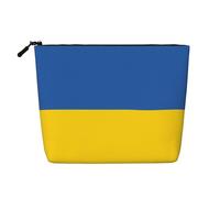 Flag of Ukraine Fake Hemp Makeup Bag Large Capacity Travel Organizer for Business Trip and Daily Use