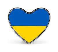 Flag of Ukraine Heart Shape Badge Metal Button Badge Decorative Button Brooch Lapel Pins