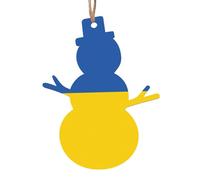 Flag of Ukraine Patterned Wooden Christmas Ornaments, 6-Piece Set, Suitable for Holiday Parties or Souvenirs.