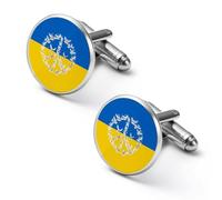 Flag of Ukraine Peace Alloy Cufflinks Men's Classic Cuff Link Fashion Shirt Accessories for Business Party Wedding 2.0cm