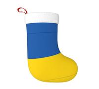 Flag Of Ukraine Plush Christmas Stocking, Large Festive Hanging Ornament For Tree, 45cm Polyester Style Holiday Decor