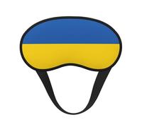 Flag of Ukraine Print Black Out Eye Mask for Sleeping Airplane, Sleep Mask Polyester for Home and Travel
