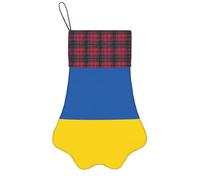 Flag Of Ukraine Print Christmas Pet Stocking Dog Paw Xmas Socks Personalized Pets Decor For Gifts