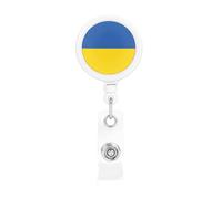 Flag of Ukraine Retractable Badge Holder is Durable Sturdy Comes with A Lanyard for Office Hospital Staff Wearing