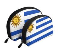 Flag of Uruguay Portable Bags Clutch Pouch.2-Piece Makeup Bag Set, Large & Small Travel Cosmetic Pouches