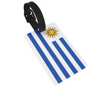 Flag of Uruguay PVC Luggage Tag for Suitcases, Durable Travel ID Label with Name Card Removable Strap for Bags, 1 Pack