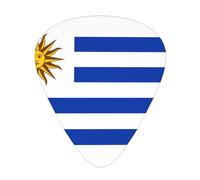 Flag of Uruguay Stylish and durable guitar picks, three types of thin, medium and heavy guitar picks (12 pieces), suitable for guitar, bass, electric guitar, ukulele,