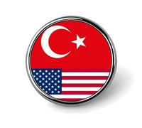 Flag of US And Turkey Round Lapel Pin Button Brooch Pins Badge for Clothing Jewelry Accessories