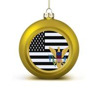 Flag of US Virgin Islands Christmas Ball Hanging Ornaments Shatterproof Decor for Xmas Tree Holiday