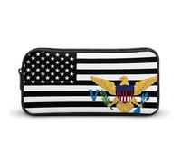 Flag of US Virgin Islands Print Pencil Pouch Cute Pen Case with Zippered Aesthetic Makeup Bag
