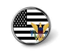 Flag of US Virgin Islands Round Brooch Pin Lapel Pins Tie Suit Dress Accessories Wedding Birthday for Men Women