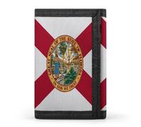 Flag of USA and Florida State Wallet for Men Trifold Wallets Credit Card Holder Minimalist Front Pocket for Women