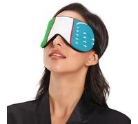 Flag of Uzbekistan Travel Essential Eye Mask for Sleeping with Elastic Adjustable Band Blackout with Adjustable Elastic Strap Eye Mask for Sleeping Travel Work Nap