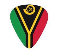 Flag of Vanuatu Guitar picks, 12 pieces per pack, 3 different thicknesses, suitable for guitar, bass, ukulele and other instruments.