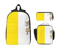 Flag of Vatican Backpack Set-3-in-1 Travel Bag Lunch Bag Storage Pouch