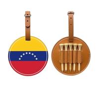 Flag of Venezuela Black Printed golf tee storage bag - portable design, easy to organize tee, Brown, One Size