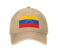 Flag of Venezuela Classic Baseball Cap Cotton Washed Denim Dad Hat Adjustable Size Summer Sun Hat Unisex for Men Womennatural