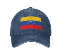 Flag of Venezuela Classic Baseball Cap Cotton Washed Denim Dad Hat Adjustable Size Summer Sun Hat Unisex for Men Womennavy Blue
