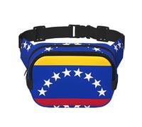Flag Of Venezuela Fanny Pack For Women Waterproof Adjustable Belt Bags Waist Pack Fashion Casual Crossbody Bags Bum Bag For Running Workout Hiking Traveling, Black, One Size