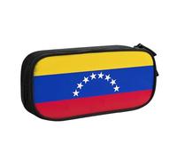 Flag of Venezuela Large Capacity Double Layer Student Pen Caseback to School Supplies Forteen, Black, RXZER23