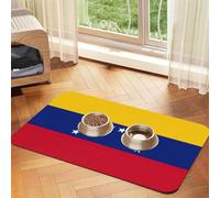 Flag of Venezuela print Cats Pet Bowl Placemat Pet Feeding Mats for Dogs, Non-Slip PU Leather Tablecloth for Pets