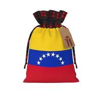 Flag Of Venezuela Print Christmas Wrapping Bags Xmas Drawstring With Gift Bags Christmas Presents & Party, Small, Black