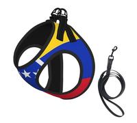 Flag Of Venezuela Print Small Dog Harness And Leash Set, Adjustable Soft Vest With 360° Reflective Straps For Cats Puppy