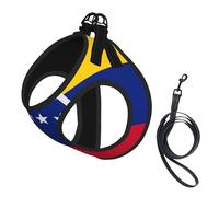 Flag Of Venezuela Print Small Dog Harness And Leash Set, Adjustable Soft Vest With 360° Reflective Straps For Cats Puppy