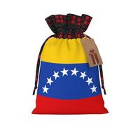 Flag Of Venezuela Printed Christmas Drawstring Linen Gift Bags â€“ Reusable Burlap Fabric Bags With Tags For Christmas Gifts, Party Favors, Wedding Decor & Holiday Packaging 2 Sizes
