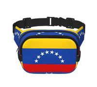 Flag of Venezuela Printed Fashion Crossbody Bag, Hiking Waist Bag, Square Double Layer Travel and Fitness Shoulder Bag