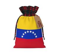 Flag of Venezuela Printed Gift Bags with Drawstring - Christmas Party Holiday Sacks - Festive Pouches for Goodie, Treats
