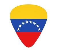 Flag of Venezuela printed guitar picks, 12-piece set with thin, medium, and thick styles, comes with a storage case