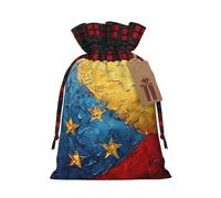 Flag of Venezuela Printed Reusable Gift Bags - Christmas Drawstring Pouches for Xmas, Birthday, Wedding, Holidays