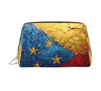 Flag of Venezuela Printed Zippered Toiletry Bag, Wide Open Storage Case for Personal Care Items and Cosmetics