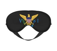 Flag of Virgin Islands 13 Flag of Virgin Islands Sleep Masks Adjustable Strap Soft Eye Mask for Women Men Travel Work Home