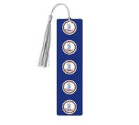 Flag of Virginia Print 5pcs Wooden Bookmark for Men Women, Bookmarks with Tassel, Bookmarks Gifts for Book Lovers