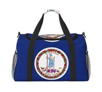 Flag of Virginia print Carry on Luggage for Women Men Shoulder Weekender Crossbody Bag for Yoga Travel Must Haves, Black, One Size