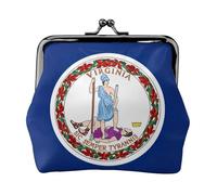 Flag of Virginia print Small Pouch Kiss Lock Coin Purse for Women Coin Change Purse, Credit Card Wallet