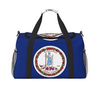 Flag of Virginia print Weekender Overnight Carry On Bag Gym Luggage Bag Duffel Bag for Travel Women, Black, One Size