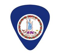 Flag of Virginia Printed guitar picks, 12 pieces in 3 different thicknesses, suitable for acoustic guitar, electric guitar and band players