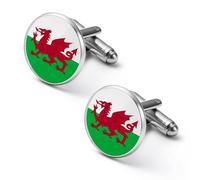 Flag of Wales Britain Shirt Cufflinks for Men Cuff Links Tie Father Husband Wedding Business 2.0cm