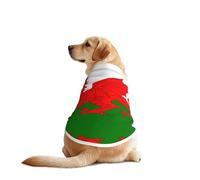 Flag of Wales Dog Shirt Vest Dog Clothes- Breathable Cooling for Big Dogs, Sun Protection Comfort Wear for Golden Retriever, Husky, Alaska Outdoor Activities 5X-Large
