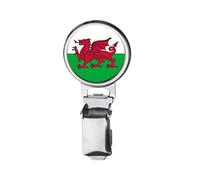 Flag of Wales Printed Image with a Transparent Rubber Dome Cover on Dog Show Ring Clip with id Card Holder CODEMAKE