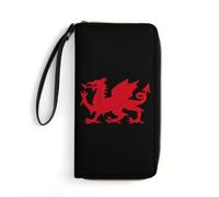 Flag of Wales Welsh Cool Dragon Women's Clutch Wallet Bifold Wristlet Long Purse Card Holder Handbag