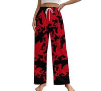 Flag Of Wales Welsh Cool Dragon Women's Pajama Lounge Pants Sleep Bottoms with Pockets Pj Sleepwear XL