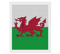 Flag of Wales Welsh DIY 5D Diamond Painting Kits Round Full Drill Picture By Number Arts Craft For Home Wall Art Decoration