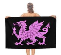Flag of Wales Welsh Dragon Beach Towel Oversized Super Absorbent Quick Dry Beach Blanket for Travel Pool Bath 51"x 31"
