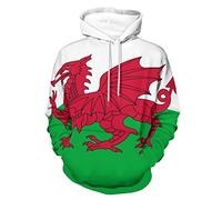 Flag of Wales Welsh Men's Hoodies Casual Pullover Hooded Sweatshirt Long Sleeve Tops With Pocket For Women