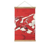 Flag of Wales Welsh Novelty Wall Art Pictures Printed Linen Poster Hanging Painting Room Decor Artwork 13"x 20"